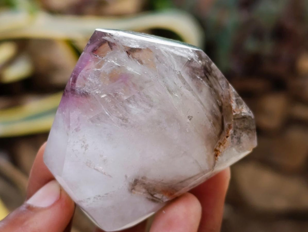 Polished Window Amethyst Crystals x 6 From Akansobe, Madagascar