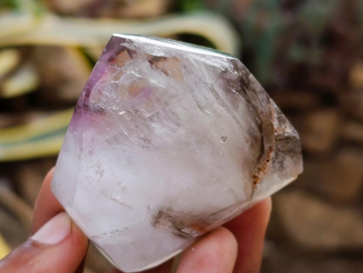 Polished Window Amethyst Crystals x 6 From Akansobe, Madagascar