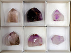 Polished Window Amethyst Crystals x 6 From Akansobe, Madagascar