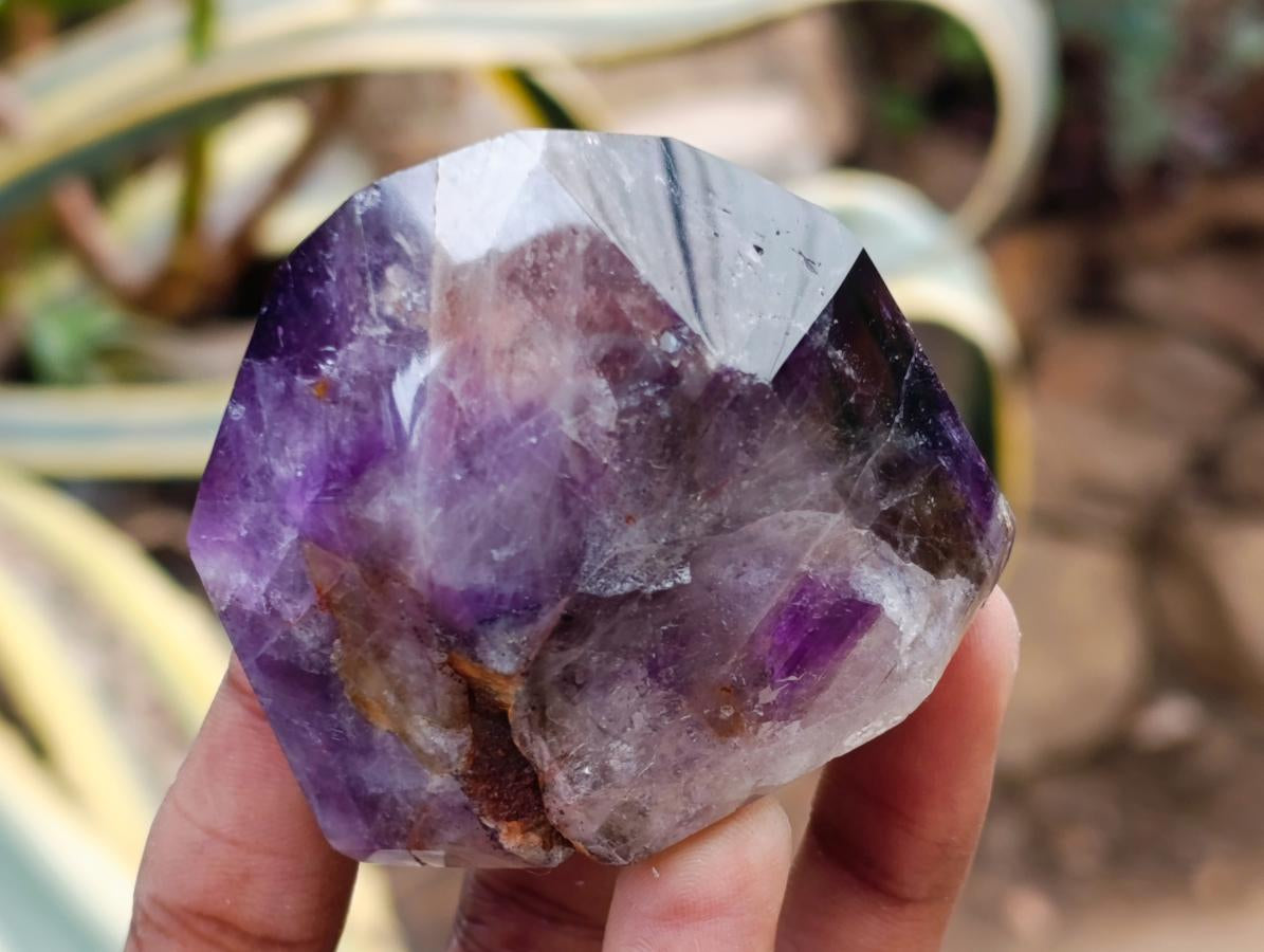 Polished Window Amethyst Crystals x 6 From Akansobe, Madagascar