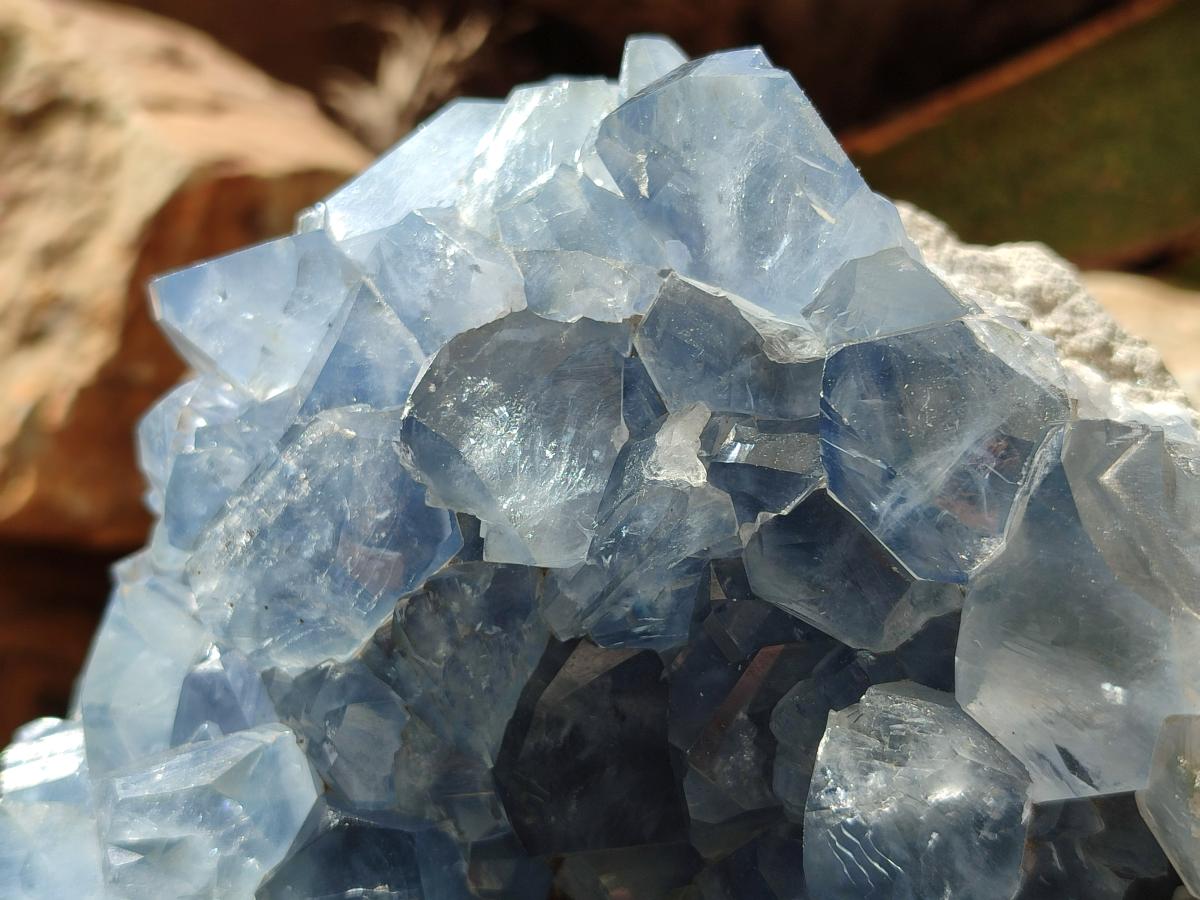 Natural Blue Celestite Cluster Specimen x 1 From Sakoany, Madagascar