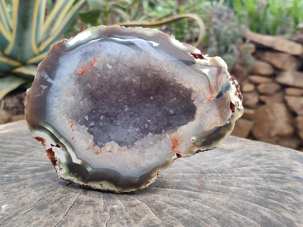 Polished Agate Amethyst Geodes x 2 From Maintirano, Madagascar