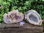 Polished Agate Amethyst Geodes x 2 From Maintirano, Madagascar