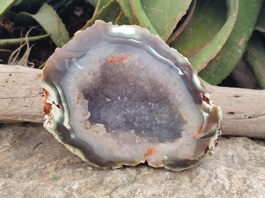 Polished Agate Amethyst Geodes x 2 From Maintirano, Madagascar