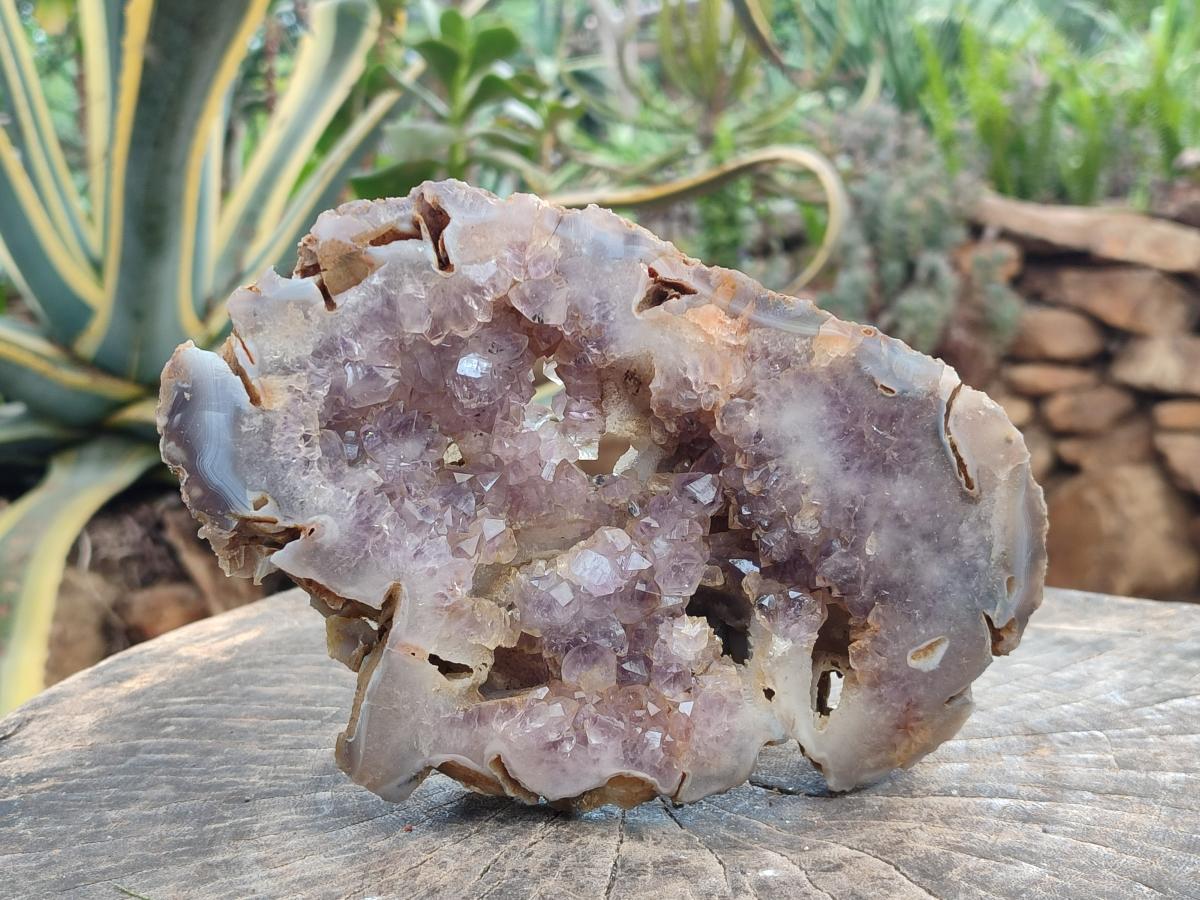 Polished Agate Amethyst Geodes x 2 From Maintirano, Madagascar
