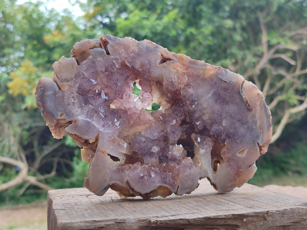Polished Agate Amethyst Geodes x 2 From Maintirano, Madagascar