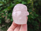 Hand Made Gemmy Rose Quartz Skull Carvings x 5 From Madagascar
