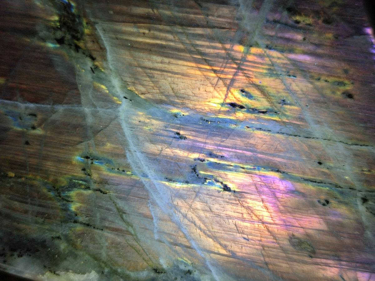 Polished Large Rare Purple Sunset Flash Labradorite Standing Free Form x 1 From Madagascar