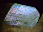 Polished Large Rare Purple Sunset Flash Labradorite Standing Free Form x 1 From Madagascar
