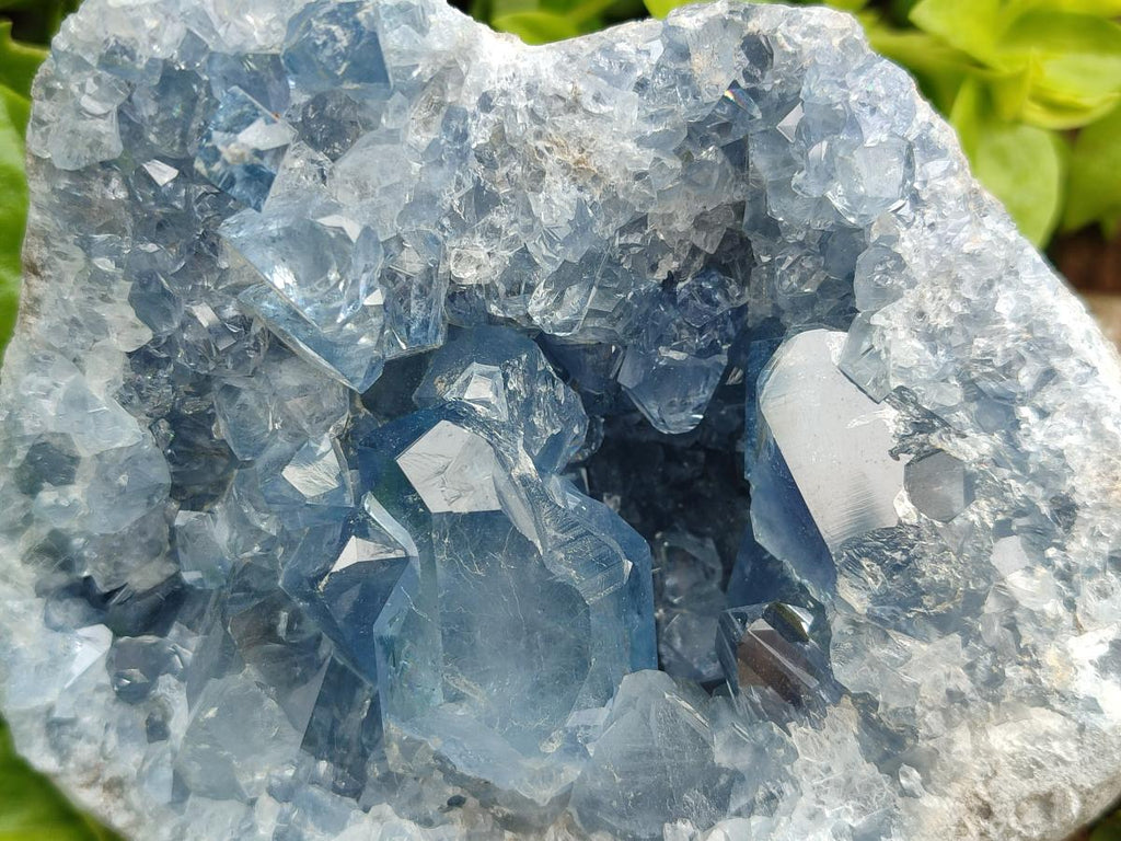 Natural Blue Celestite Geode Cluster Specimens x 2 From Sakoany, Madagascar