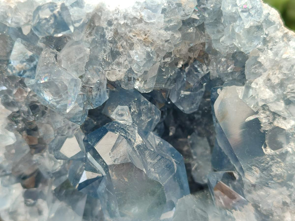 Natural Blue Celestite Geode Cluster Specimens x 2 From Sakoany, Madagascar