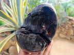 Polished Septerye "Dragons Egg" and Standing Free Form x 2 From Mahajanga, Madagascar