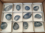 Polished Blue Celestite Free Form Crystals x 12 From Sakoany, Madagascar