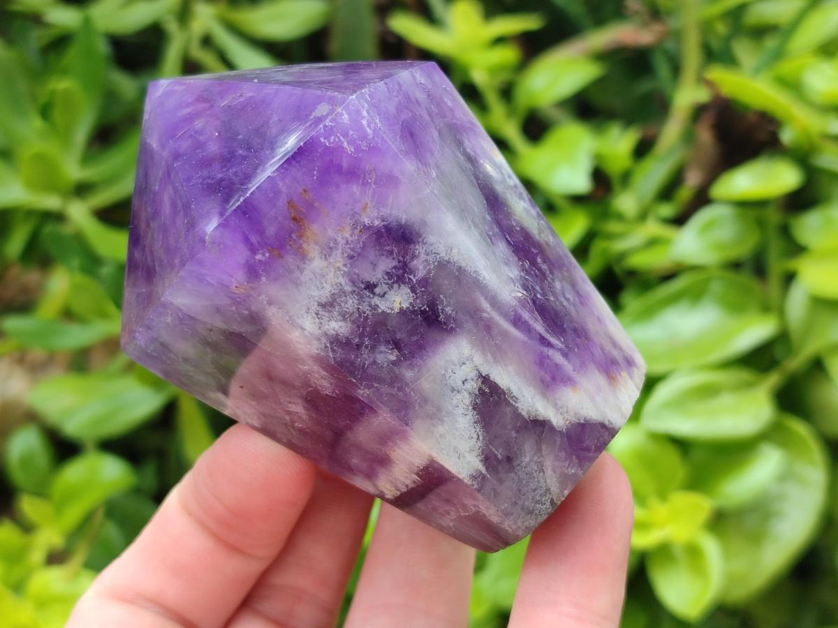 Polished Chevron Amethyst Crystal Points x 4 From Zambia