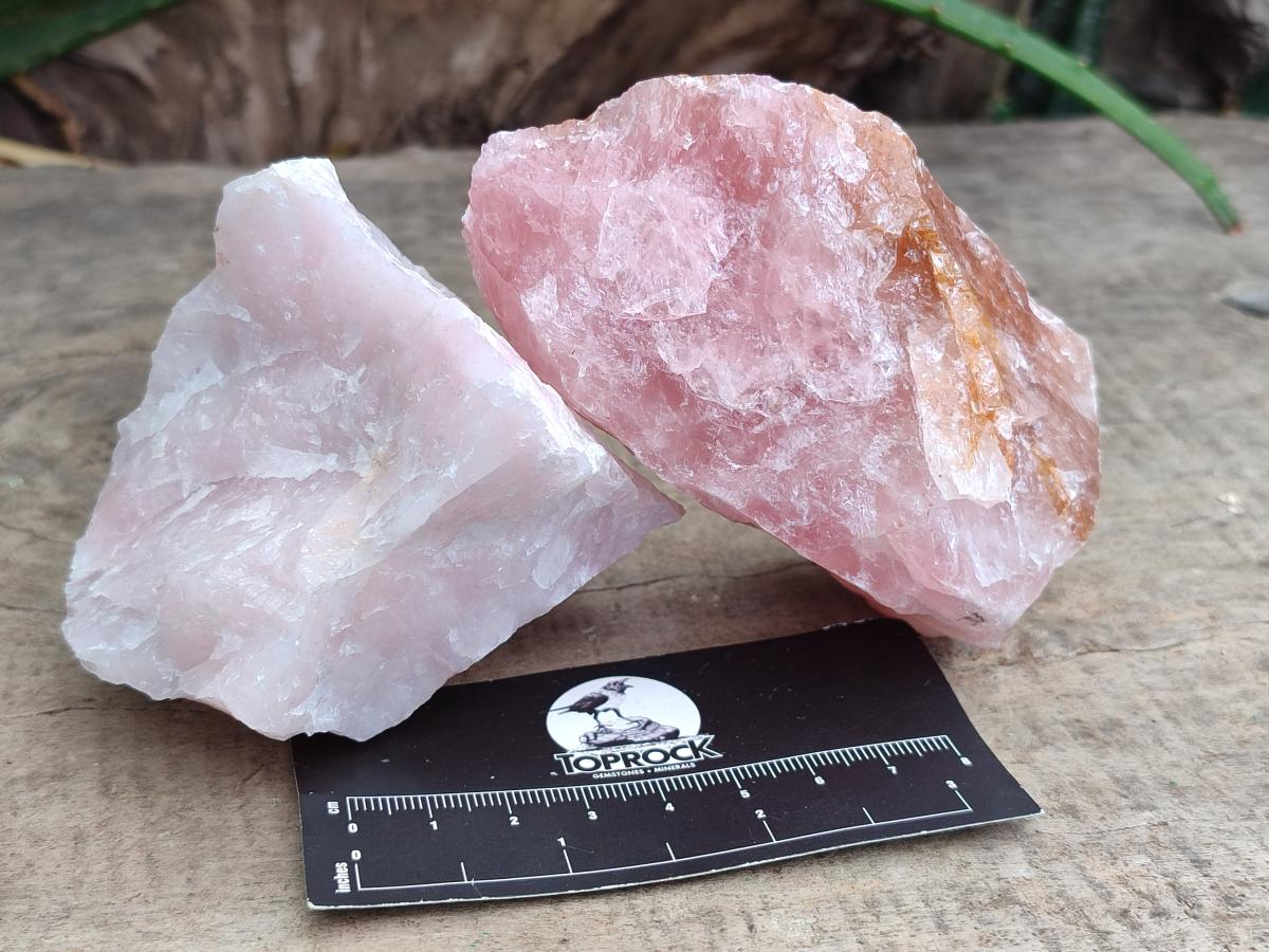 Natural Cobbed Rose Quartz Specimens x 7 From Northern Cape, South Africa