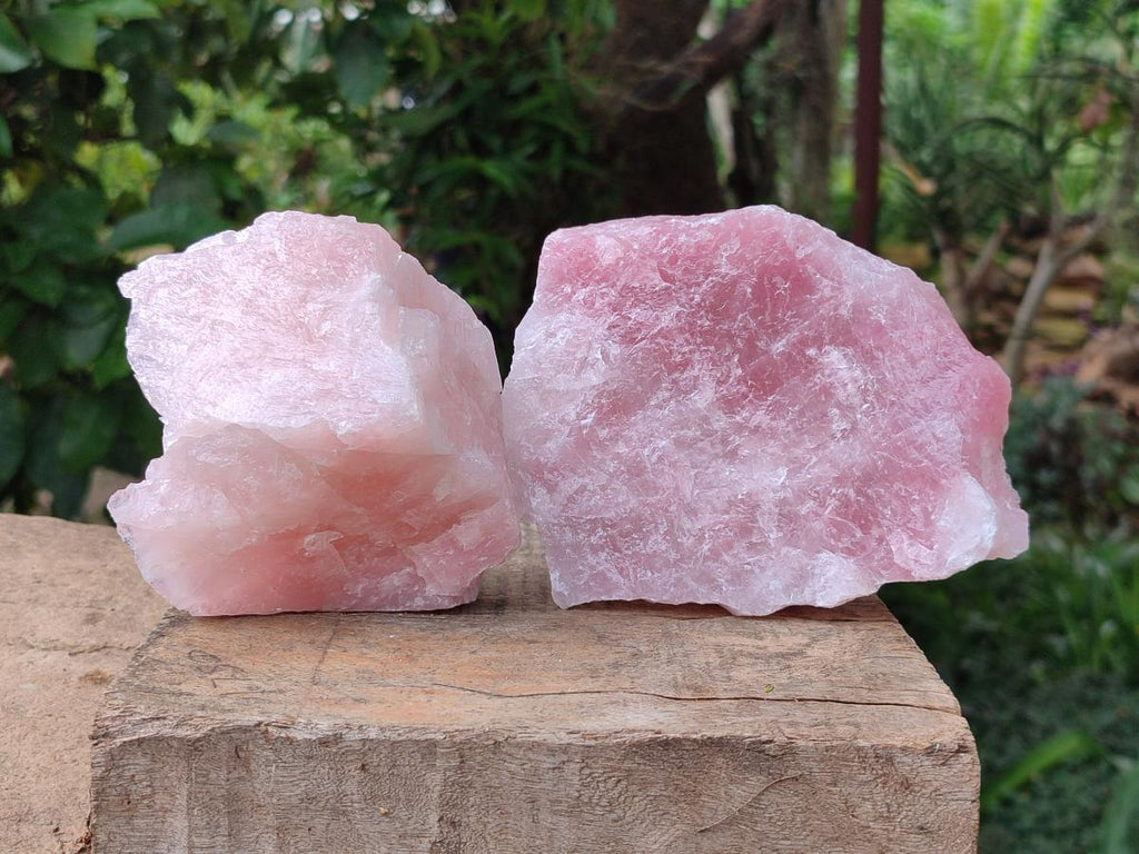 Natural Cobbed Rose Quartz Specimens x 7 From Northern Cape, South Africa