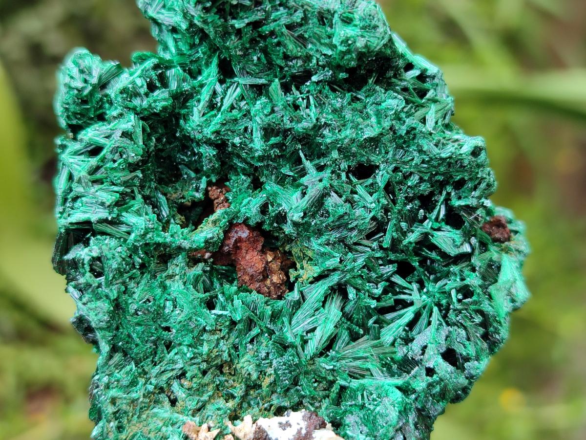 Natural Silky Malachite Specimens x 4 From Kasompe, Congo