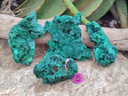 Natural Silky Malachite Specimens x 4 From Kasompe, Congo