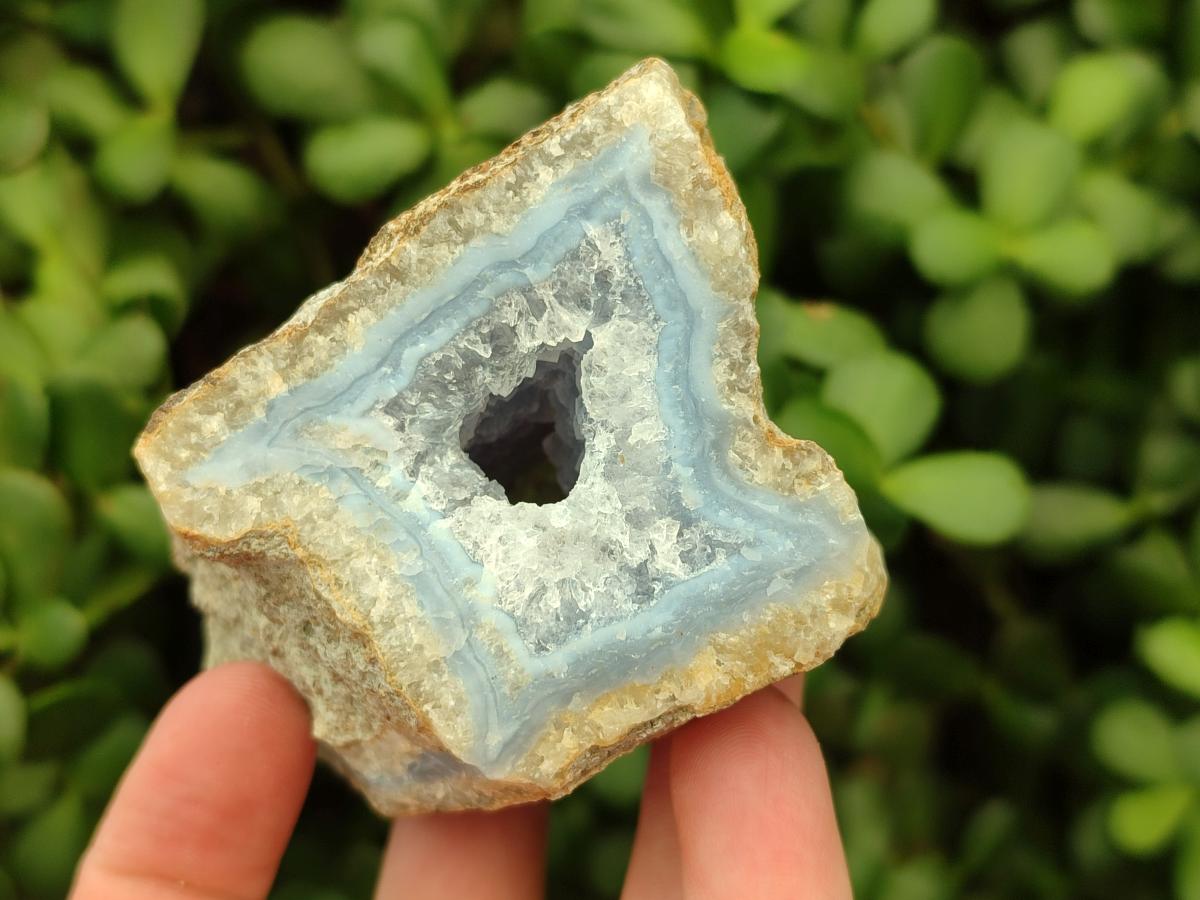 Natural Blue Lace Agate Geode Specimens x 12 From Nsanje, Malawi