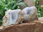 Natural Blue Lace Agate Geode Specimens x 12 From Nsanje, Malawi