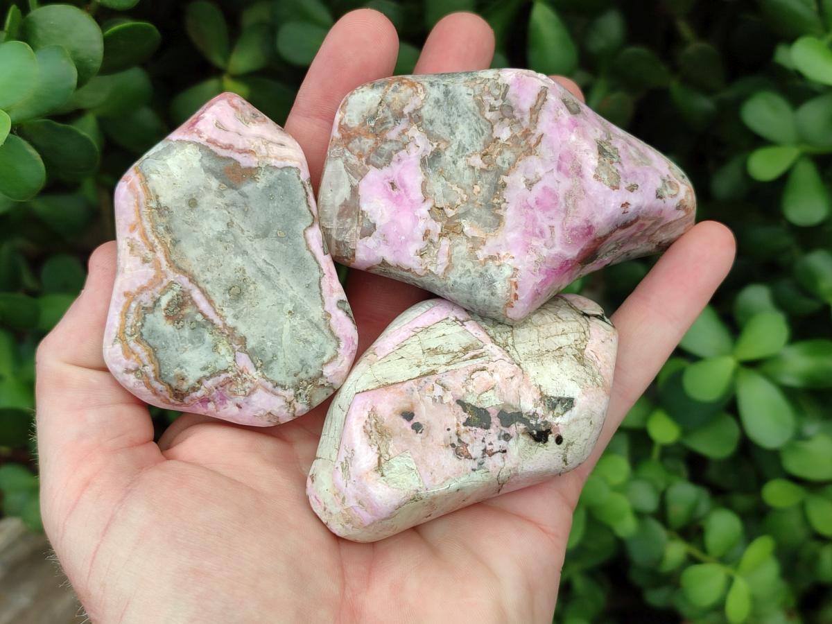 Polished Cobaltion Calcite in Dolomite Free Forms x 6 From Kakanda, Congo