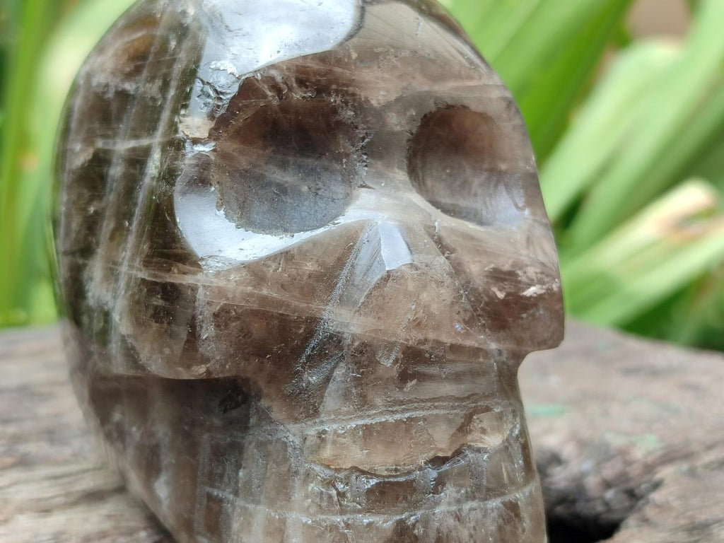 Hand Made Window Quartz Skull Carvings x 2 From Madagascar
