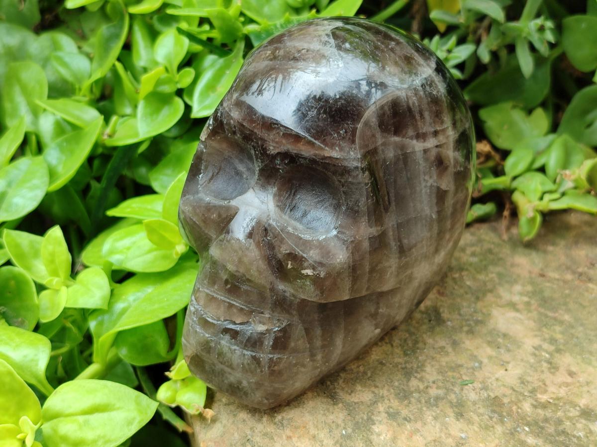 Hand Made Window Quartz Skull Carvings x 2 From Madagascar