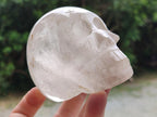 Hand Made Window Quartz Skull Carvings x 2 From Madagascar