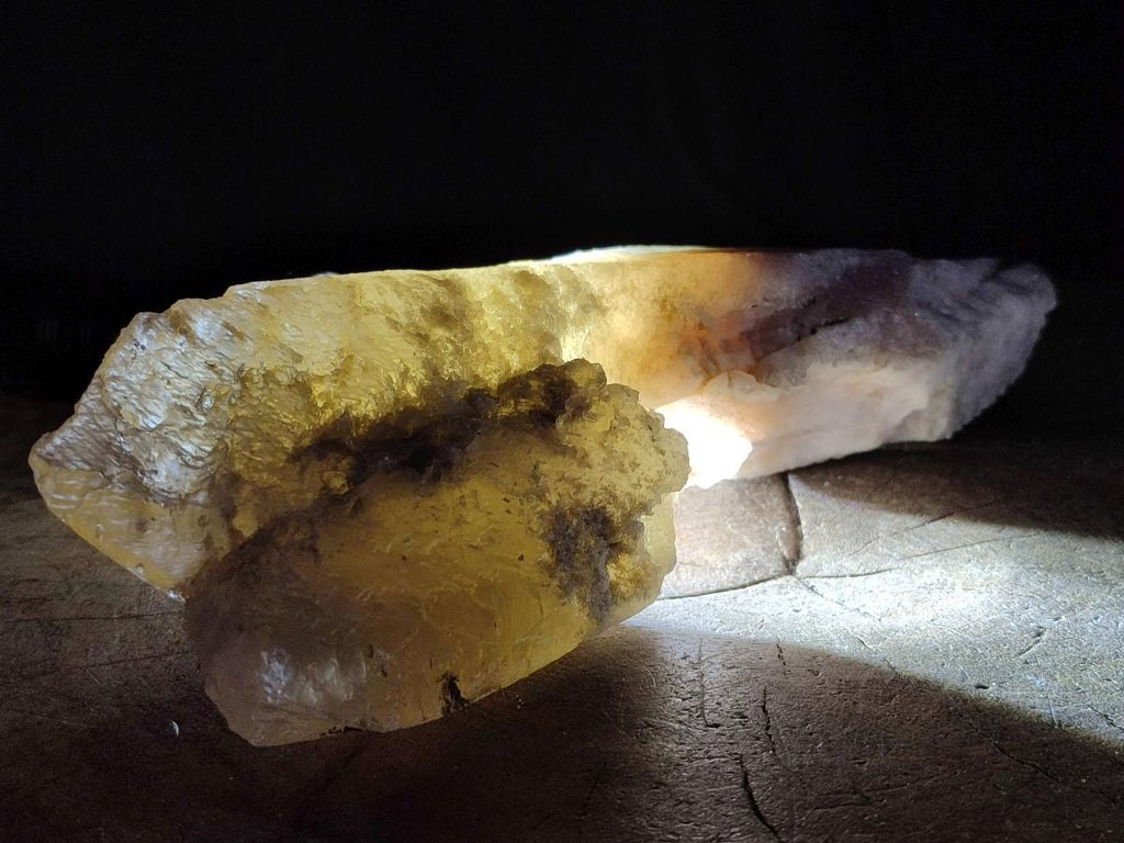 Natural Drusy Quartz Coated Spearhead Calcite Crystals x 2 From Albert's Mountain, Lesotho