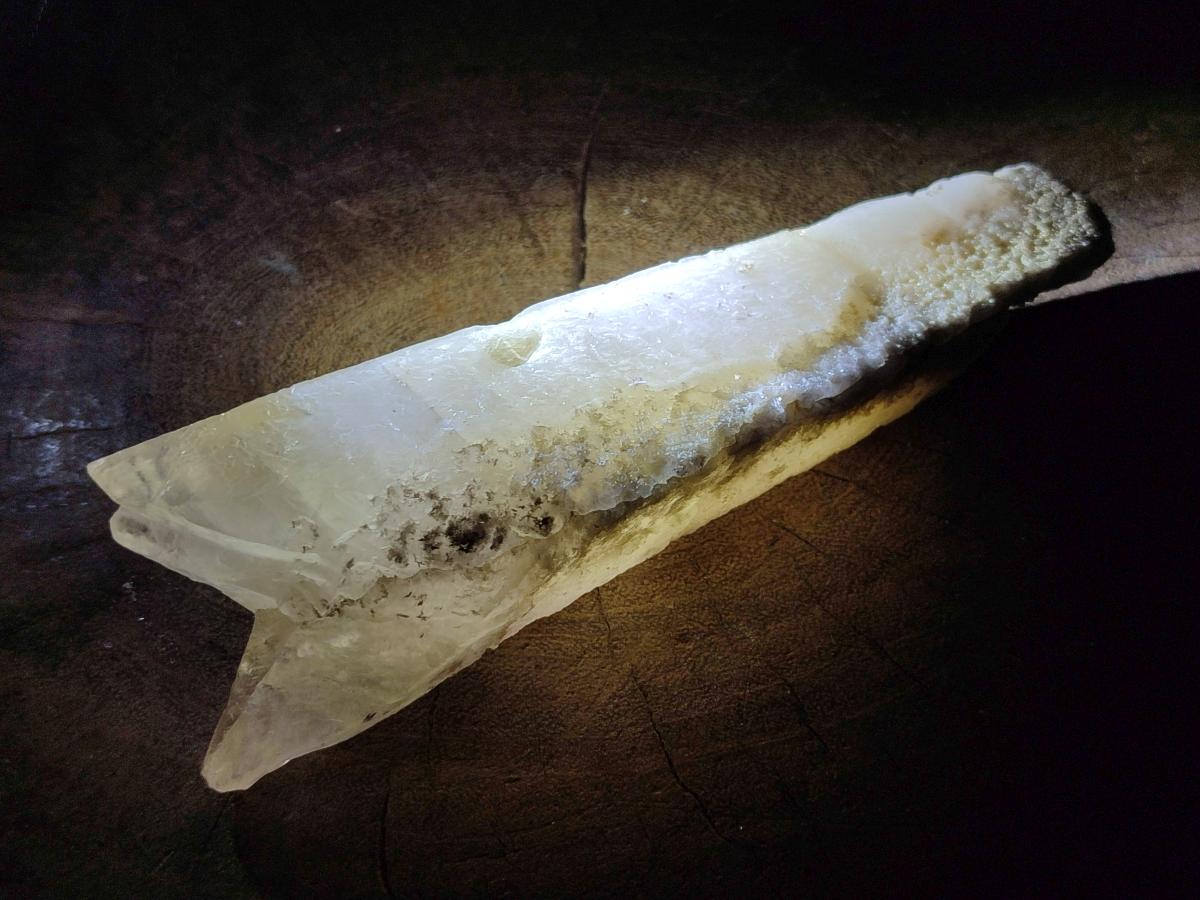 Natural Drusy Quartz Coated Spearhead Calcite Crystals x 2 From Albert's Mountain, Lesotho