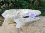 Natural Drusy Quartz Coated Spearhead Calcite Crystals x 2 From Albert's Mountain, Lesotho