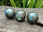 Polished Small Labradorite Spheres x 5 From Madagascar