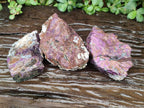 Natural Metallic Cobbed Purpurite Specimens x 3 From Erongo, Namibia