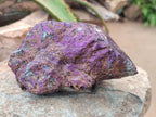 Natural Metallic Cobbed Purpurite Specimens x 3 From Erongo, Namibia