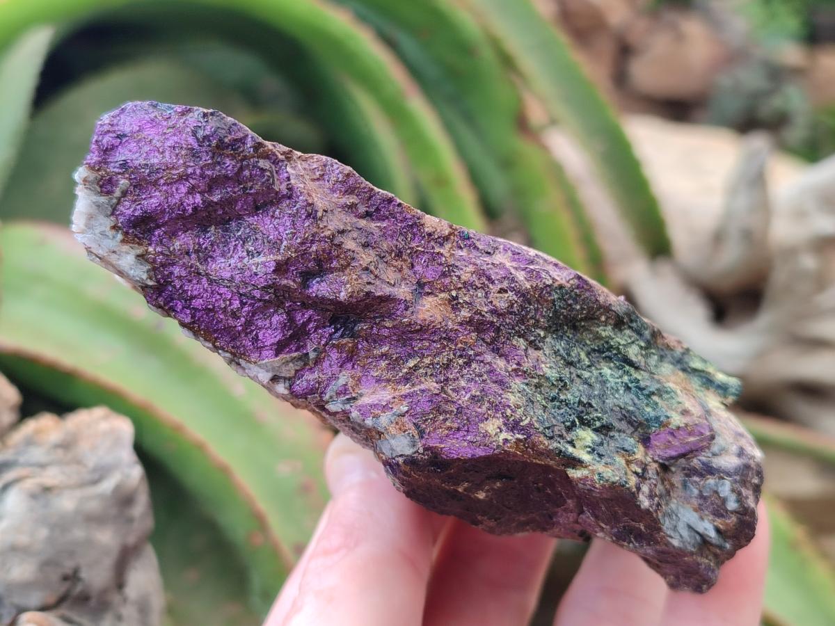 Natural Metallic Cobbed Purpurite Specimens x 3 From Erongo, Namibia