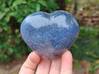 Polished Large Lazulite Hearts x 6 From Madagascar