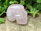 Hand Made Small Gemmy Rose Quartz Skull Carvings x 5 From Madagascar