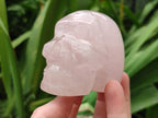 Hand Made Small Gemmy Rose Quartz Skull Carvings x 5 From Madagascar