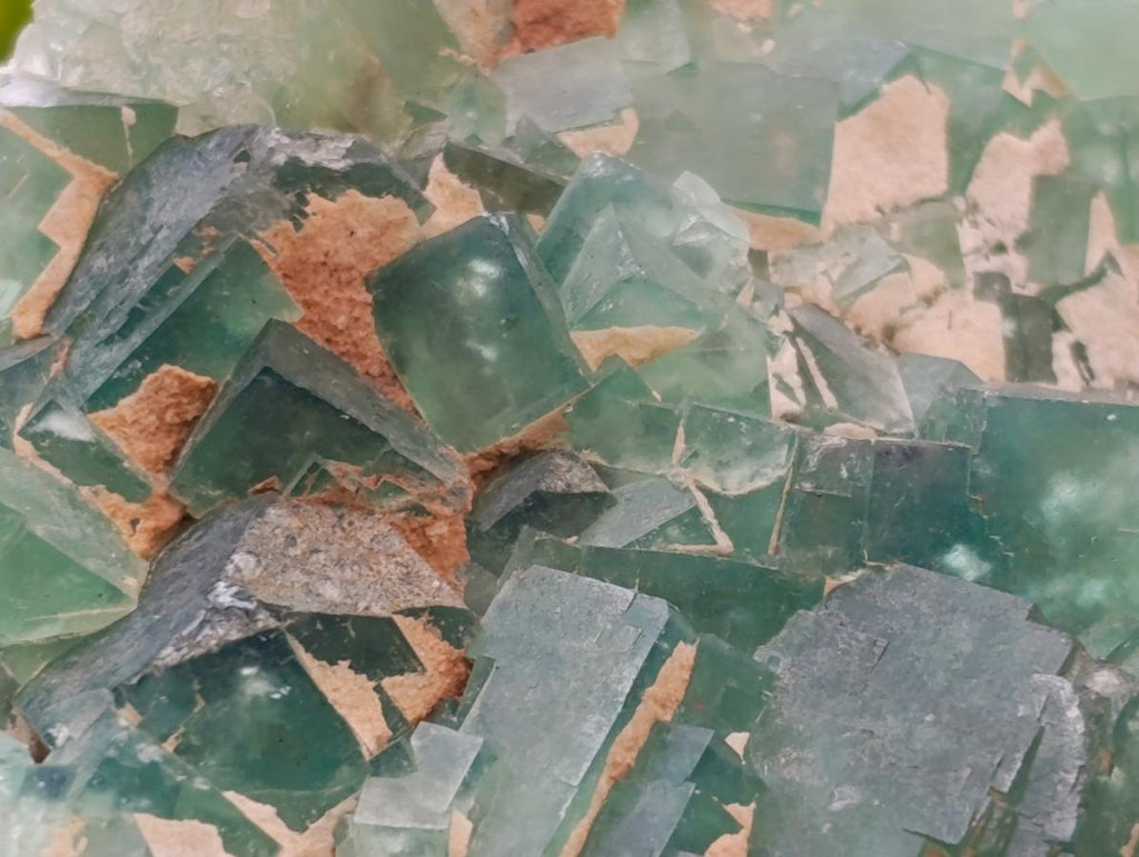 Natural Cubic Green Fluorite Cluster Specimens x 2 From Mandrosonoro, Madagascar