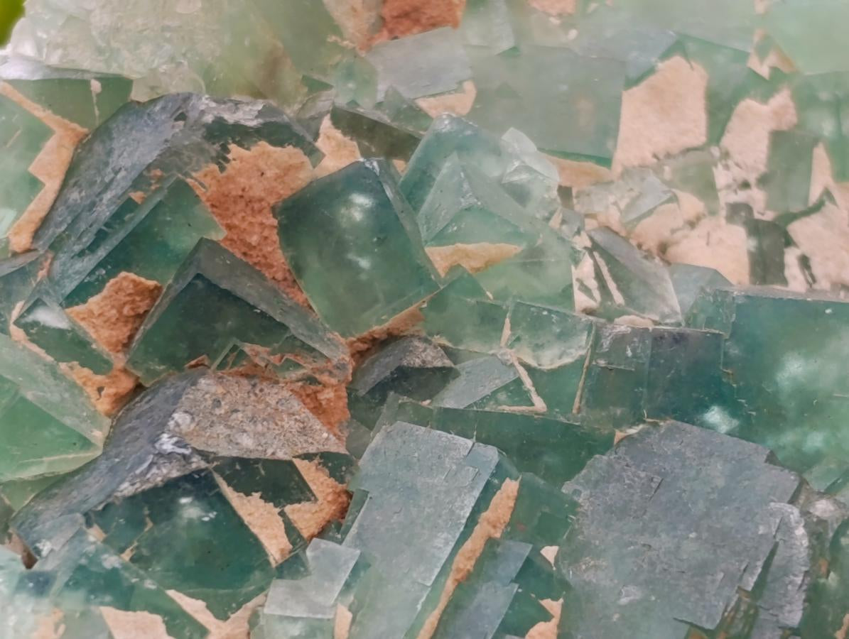 Natural Cubic Green Fluorite Cluster Specimens x 2 From Mandrosonoro, Madagascar