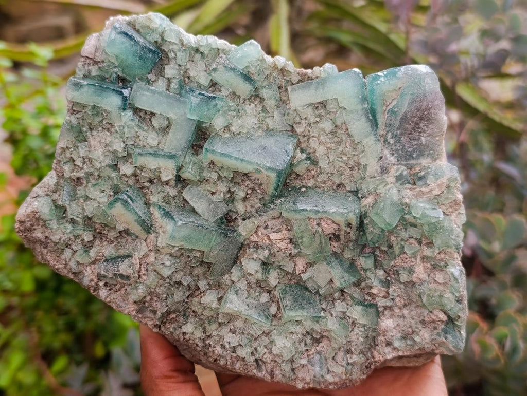 Natural Cubic Green Fluorite Cluster Specimens x 2 From Mandrosonoro, Madagascar