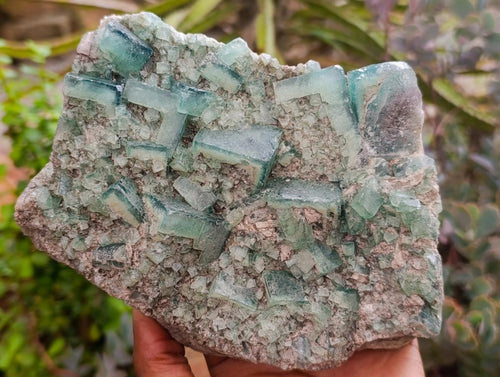 Natural Cubic Green Fluorite Cluster Specimens x 2 From Mandrosonoro, Madagascar