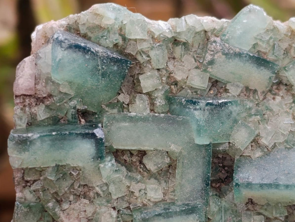 Natural Cubic Green Fluorite Cluster Specimens x 2 From Mandrosonoro, Madagascar