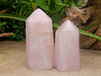Polished Gemmy Rose Quartz Crystals x 2 From Madagascar