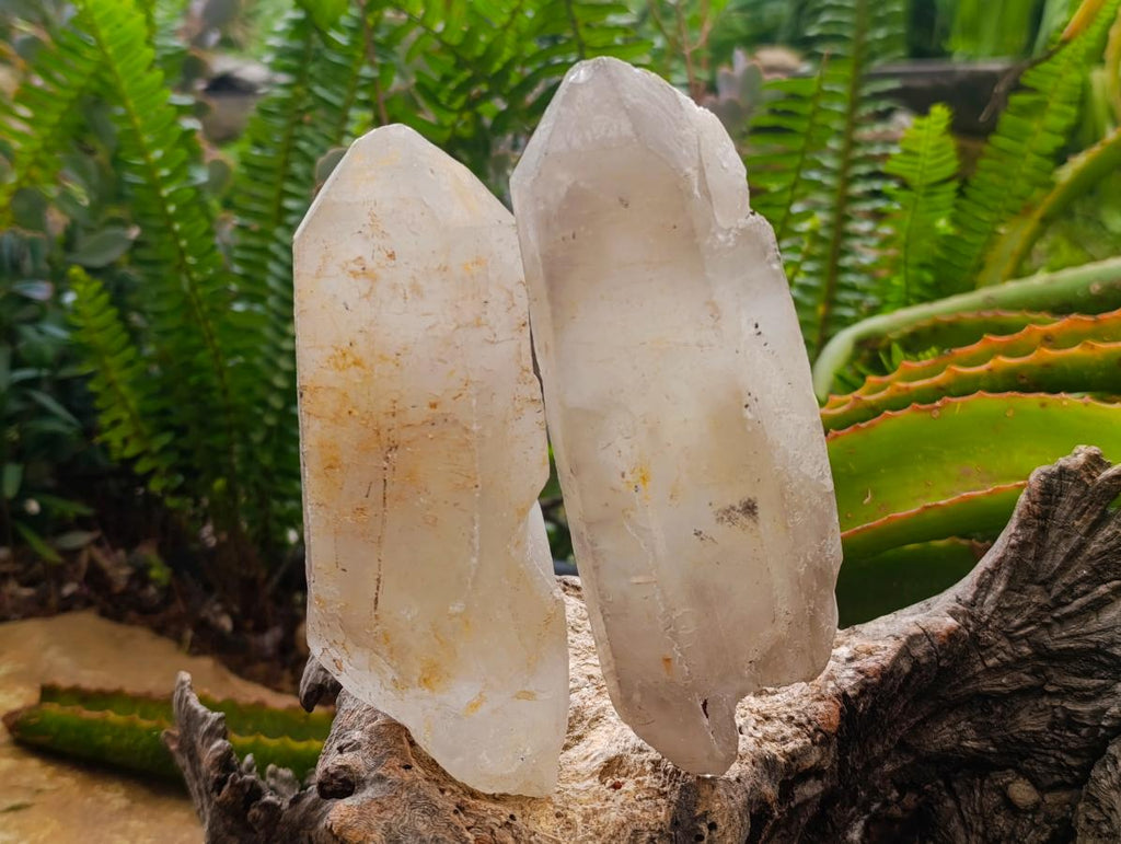 Natural Double Terminated Quartz Crystals x 5 From Madagascar