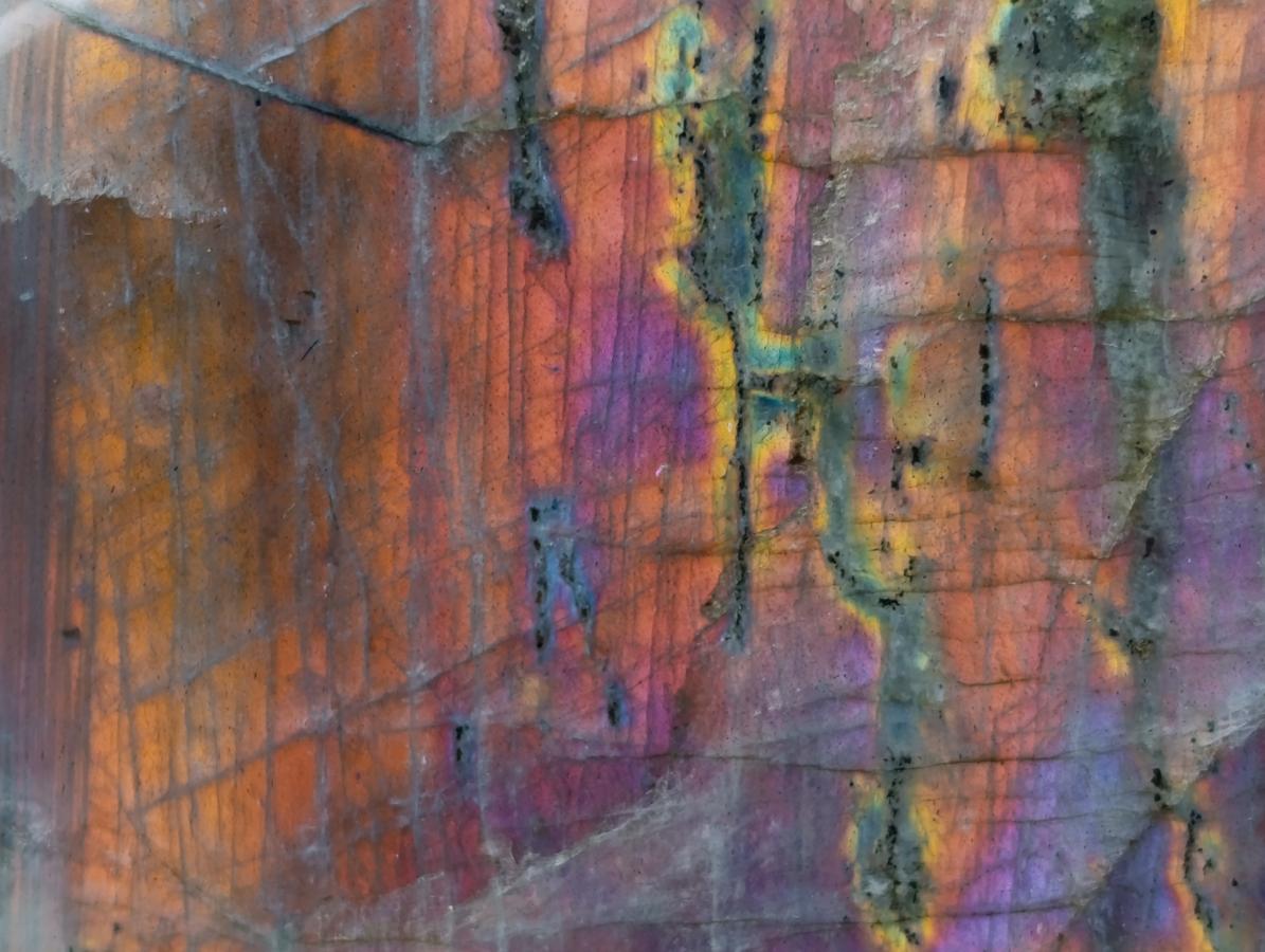 Polished Rare Purple Sunset Flash Labradorite Standing Free Forms x 2 From Madagascar