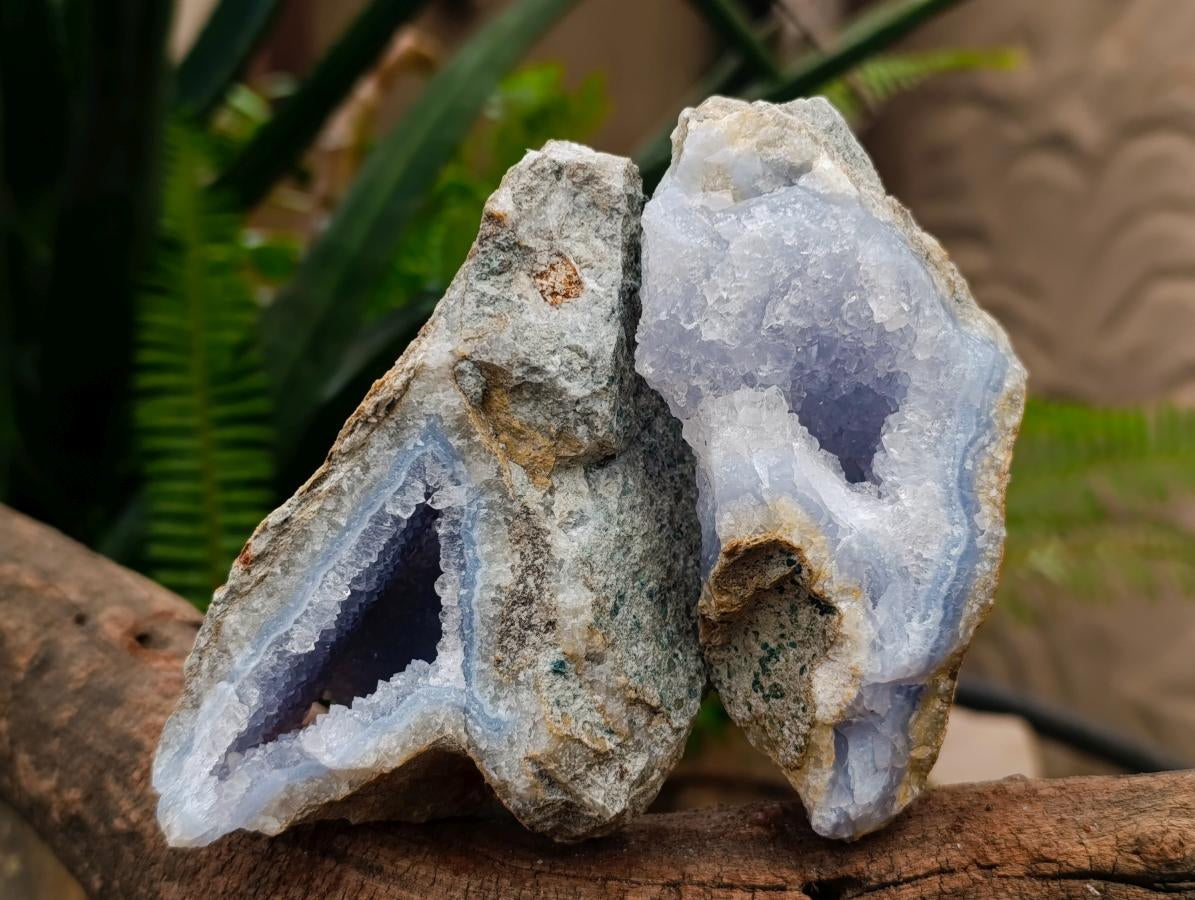 Natural Blue Lace Agate Geode Specimens x 8 From Nsanje, Malawi - Toprock Gemstones and Minerals 
