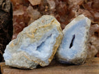 Natural Blue Lace Agate Geode Specimens x 8 From Nsanje, Malawi - Toprock Gemstones and Minerals 