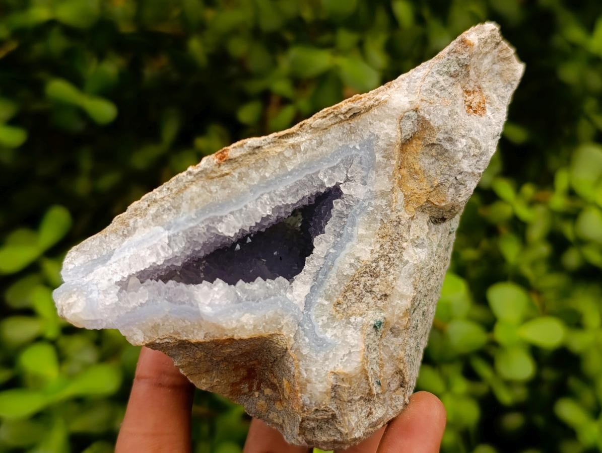 Natural Blue Lace Agate Geode Specimens x 8 From Nsanje, Malawi - Toprock Gemstones and Minerals 