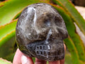 Hand Made Smokey Window Quartz Skull Carvings x 3 From Madagascar